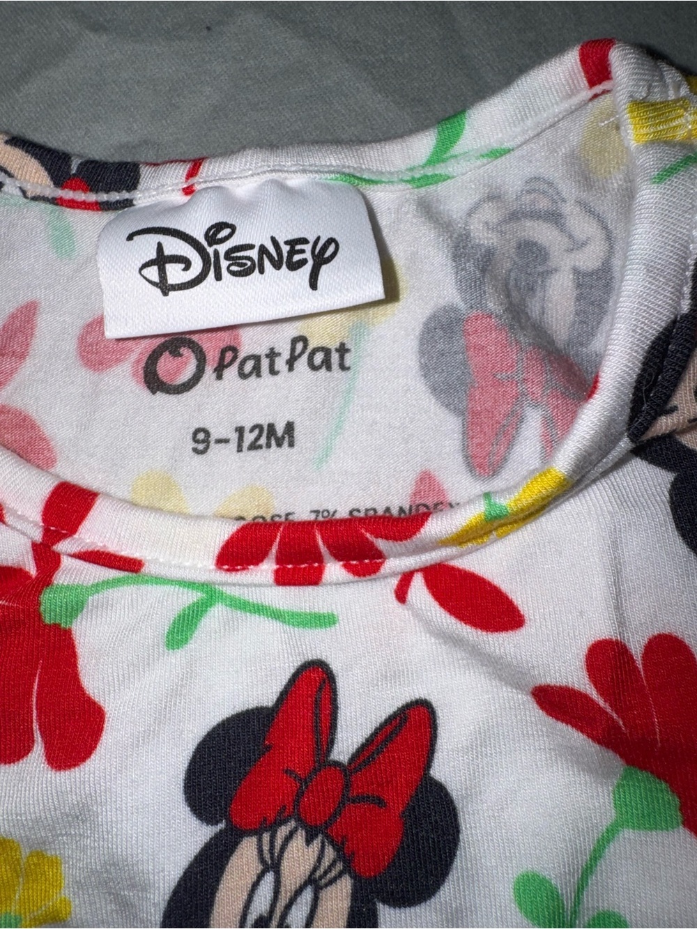 Disney PatPat Minnie Mouse Floral Baby Girl Dress 9-12 Months Ruffle Sleeve - Picture 5 of 5
